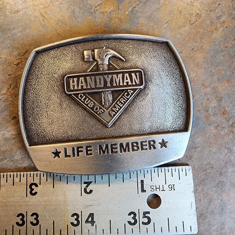 1996 Belt Buckle Handyman Club Of America Life Member Hammer Vintage